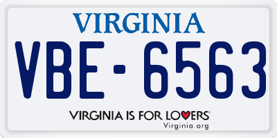VA license plate VBE6563