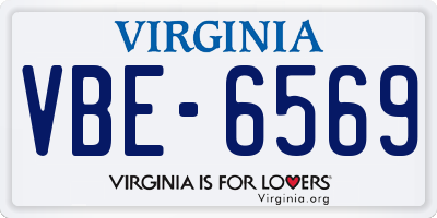 VA license plate VBE6569