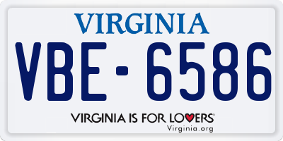 VA license plate VBE6586
