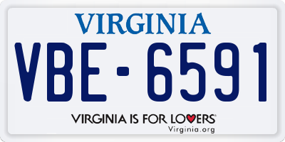 VA license plate VBE6591