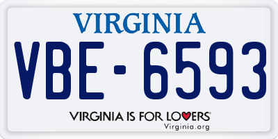 VA license plate VBE6593