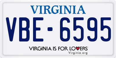 VA license plate VBE6595