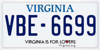 VA license plate VBE6699