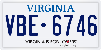 VA license plate VBE6746