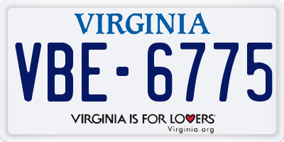 VA license plate VBE6775