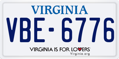 VA license plate VBE6776