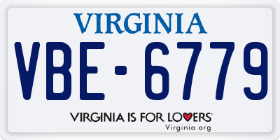 VA license plate VBE6779