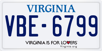 VA license plate VBE6799
