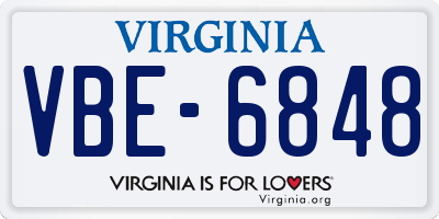 VA license plate VBE6848