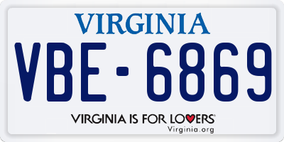 VA license plate VBE6869