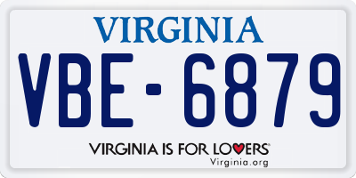 VA license plate VBE6879