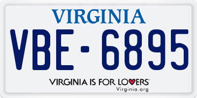 VA license plate VBE6895
