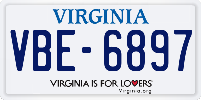 VA license plate VBE6897
