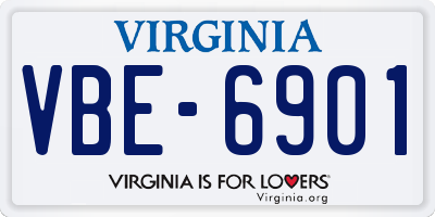 VA license plate VBE6901