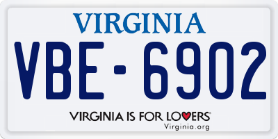 VA license plate VBE6902