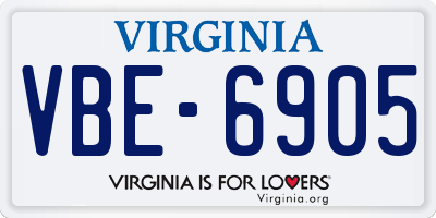 VA license plate VBE6905