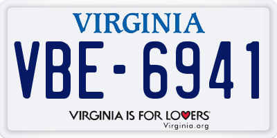 VA license plate VBE6941