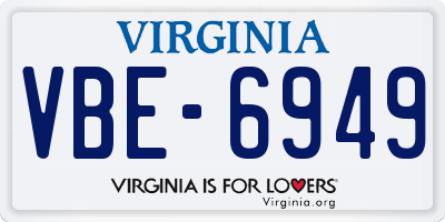 VA license plate VBE6949