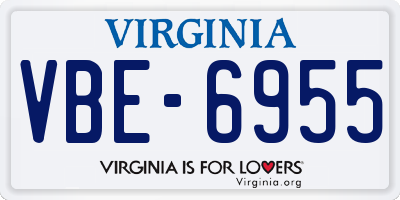 VA license plate VBE6955