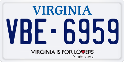 VA license plate VBE6959