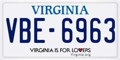 VA license plate VBE6963