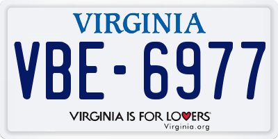 VA license plate VBE6977