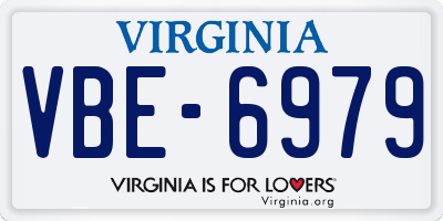 VA license plate VBE6979