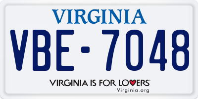 VA license plate VBE7048