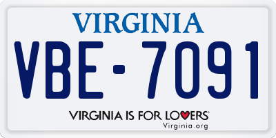 VA license plate VBE7091