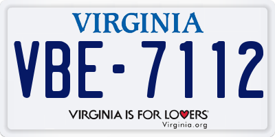 VA license plate VBE7112