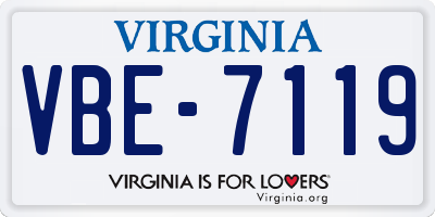 VA license plate VBE7119