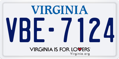 VA license plate VBE7124