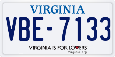 VA license plate VBE7133
