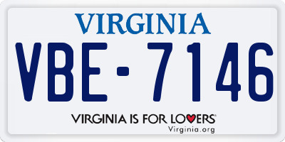 VA license plate VBE7146