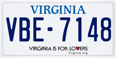 VA license plate VBE7148