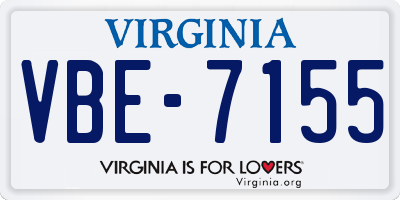 VA license plate VBE7155
