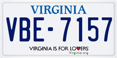 VA license plate VBE7157
