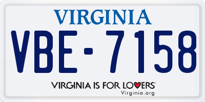 VA license plate VBE7158