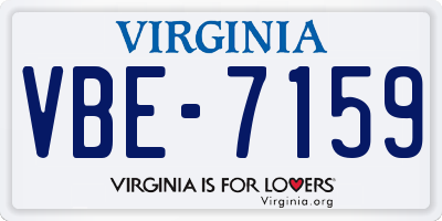 VA license plate VBE7159