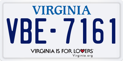 VA license plate VBE7161