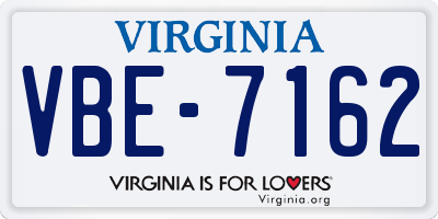 VA license plate VBE7162