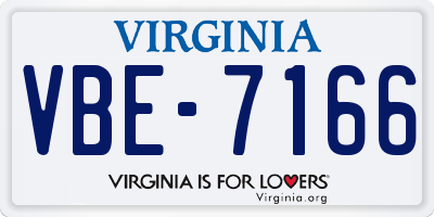 VA license plate VBE7166