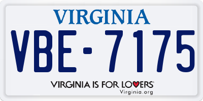 VA license plate VBE7175
