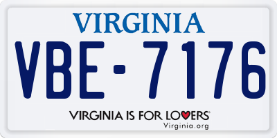 VA license plate VBE7176