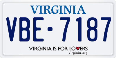 VA license plate VBE7187