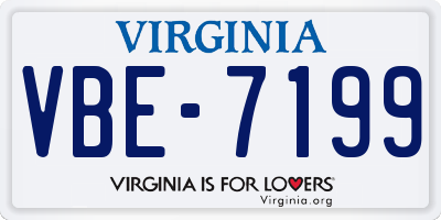 VA license plate VBE7199