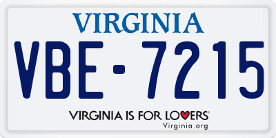 VA license plate VBE7215
