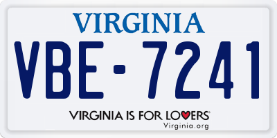 VA license plate VBE7241
