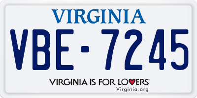 VA license plate VBE7245