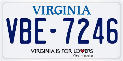 VA license plate VBE7246